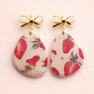 Strawberry Fields with Gold Bows